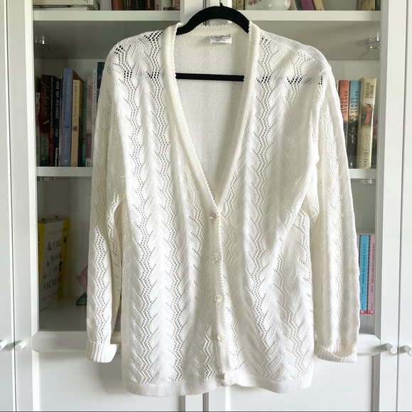 Vintage Made in Italy Crochet Cardigan Sweater - Picture 1 of 15
